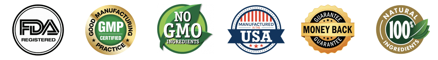 Urovance FDA registered GMP certified and non-GMO quality trust badges